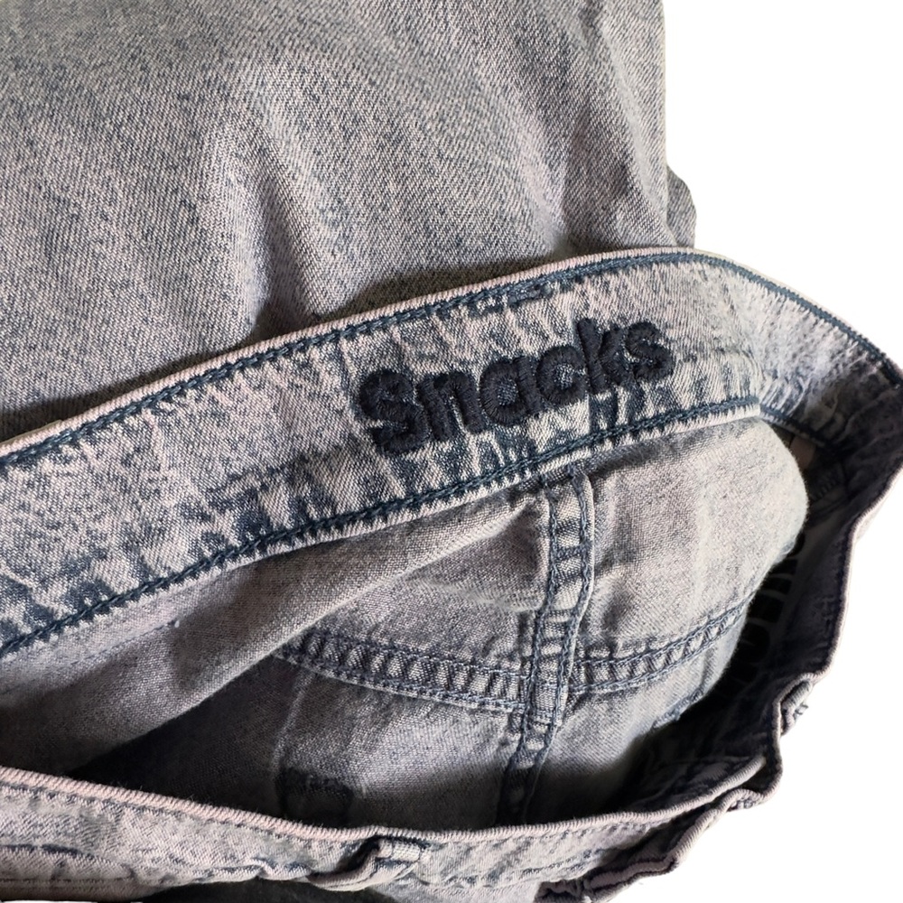 Mother Snacks The Pleated Fun Dip Puddle Straight Leg Jeans In Silver Pink - Picture 11 of 15